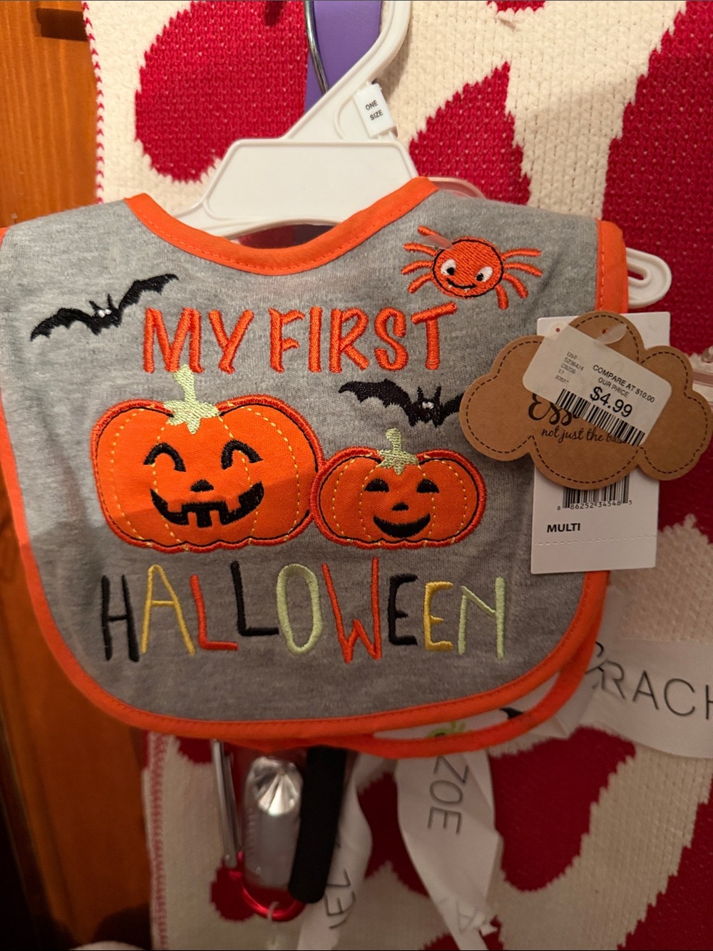 My First Halloween Baby Bibs - Orange Pumpkin Design